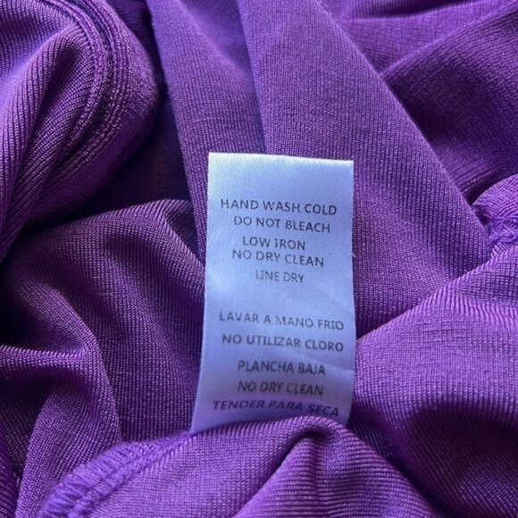Mable Purple Long-Sleeve Collared Button-Up Ruched Mini Dress Womens Size Small - Picture 12 of 12